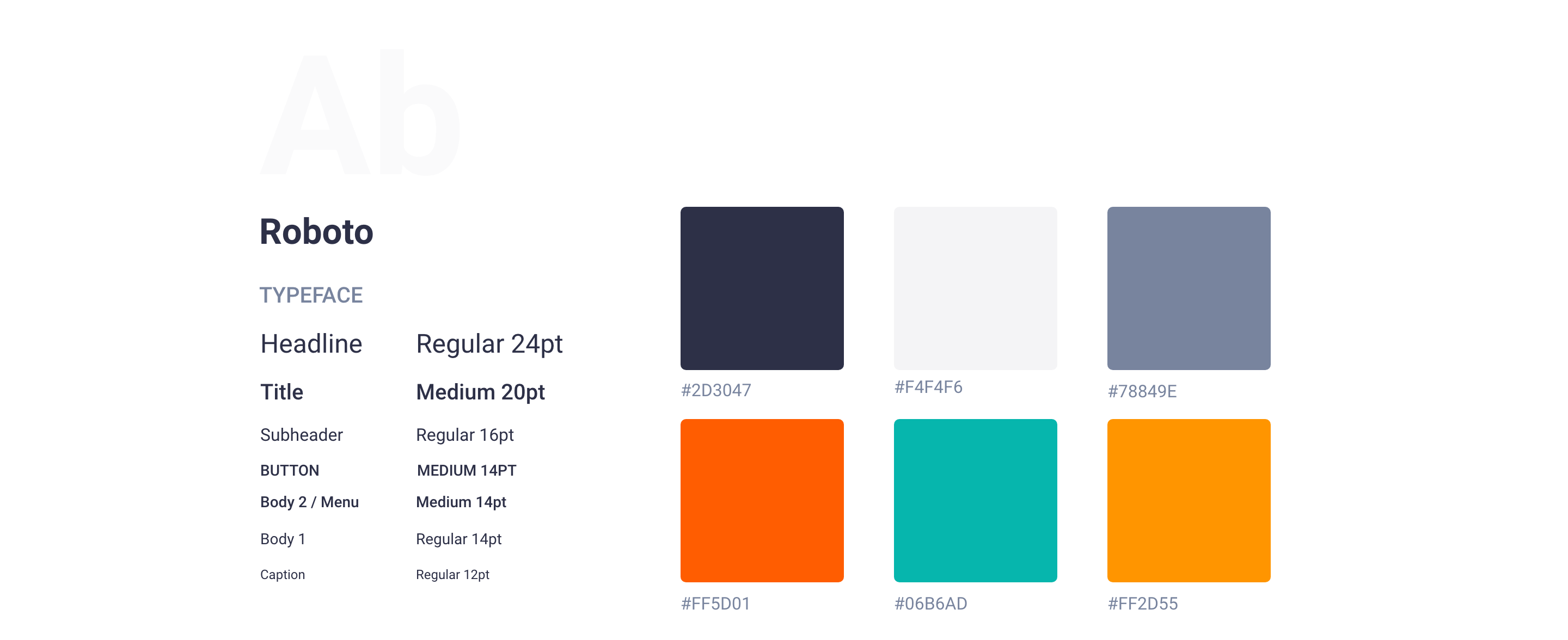 Typography and colours